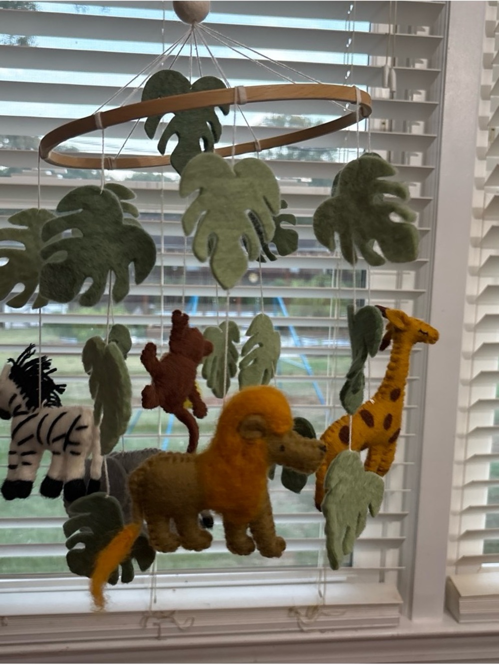 Handmade Felt Safari Mobile in Green